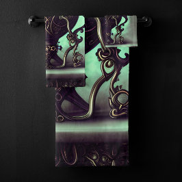 緑華美のクリスタルボールと球体のコードロン バスタオルセット