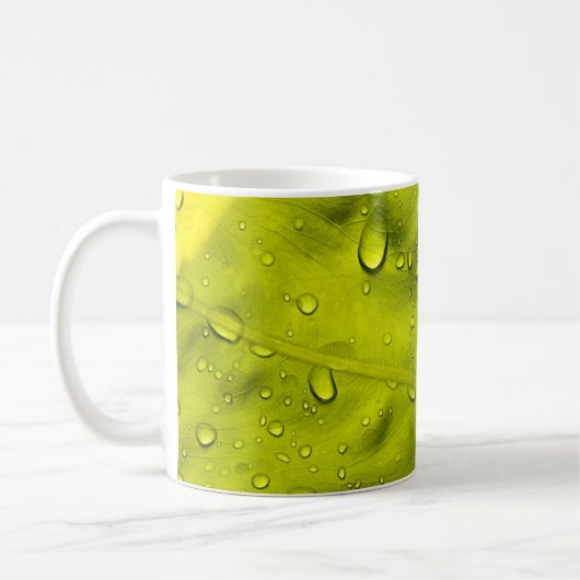 緑葉に水が滴る コーヒーマグカップ (左)