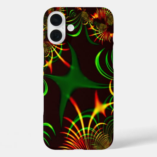 緑葉のと黄色の火色の曲線 Case-Mate iPhoneケース (裏面)