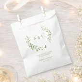 緑葉のエレガントモノグラ結婚ムカスタムズ フェイバーバッグ (クリップ留めされた状態)