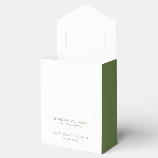 緑葉のエレガントモノグラ結婚ムカスタムズ フェイバーボックス (オープン)