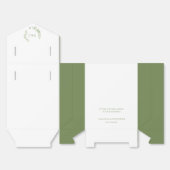 緑葉のエレガントモノグラ結婚ムカスタムズ フェイバーボックス (見開き)