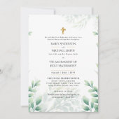 緑葉のカトリック祭結婚会 招待状 (正面)