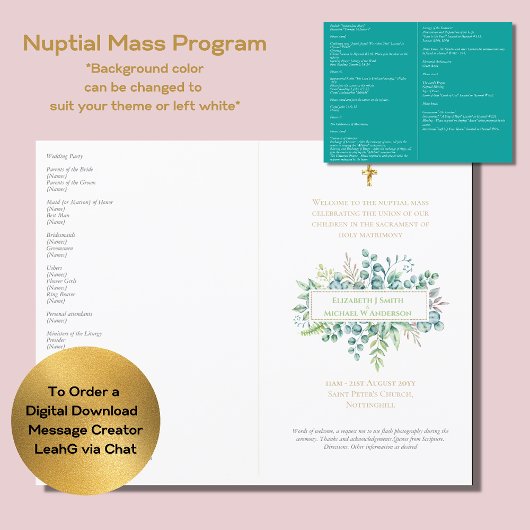 緑葉のカトリック結婚の初期ミサ