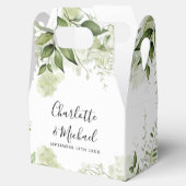 緑葉のシグネチャー結婚スクリプト フェイバーボックス (オープン)