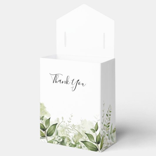 緑葉のシグネチャー結婚スクリプト フェイバーボックス (オープン)