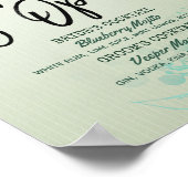 緑葉のバーが飲み物メニューを開いている ポスター (角)