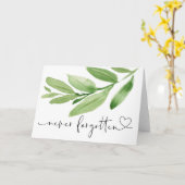 緑葉の人の忘れ弔意の挨拶 カード (黄色い花)