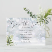 緑葉の写真冬の結婚式 セーブザデート (スタンド正面)