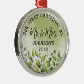 緑葉の初めてのクリスマスはミセスと同じ メタルオーナメント (右)