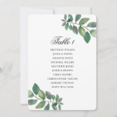 緑葉の座席表。庭園の結婚式計画 招待状 (正面)