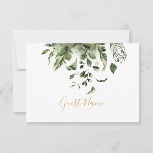 緑葉の座席表 招待状 (正面)