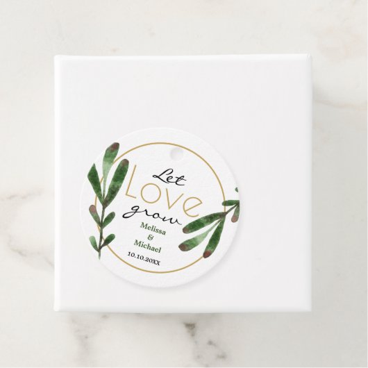 緑葉の愛の成長に結婚感謝 フェイバータグ (インサイチュ)