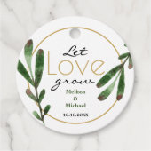 緑葉の愛の成長に結婚感謝 フェイバータグ (正面)