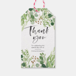 緑葉の感謝していメッセージカード ギフトタグ