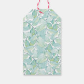 緑葉の感謝していメッセージカード ギフトタグ (裏面)