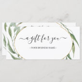緑葉の枠ビジネスのギフト券 (正面/裏面)
