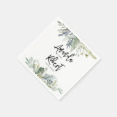 緑葉の水の結婚色 スタンダードカクテルナプキン (角)