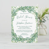 緑葉の水の色ブライダルシャワー 招待状 (スタンド正面)