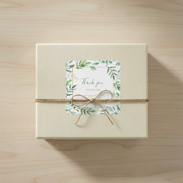 緑葉の縁どのステッカー スクエアシール