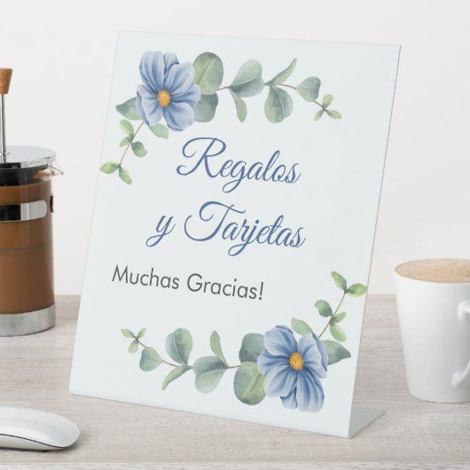 緑葉の花バプテスマのプレゼントとカード 台座サイン (インサイチュ)