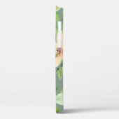 緑葉の花、ピンクの花：水色。 Case-Mate iPhoneケース (裏面 / 左)