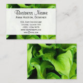 緑葉の花，葉，植物，花屋 名刺 (正面/裏面)