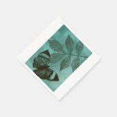 緑葉の蝶 スタンダードカクテルナプキン (角)
