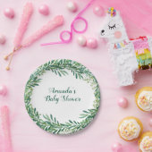 緑葉の赤ちゃんパーソナライズされた ペーパープレート (パーティー)