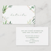 緑葉の金ゴールド縁ど、詳細結婚ズ エンクロージャーカード (正面/裏面)