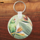 緑葉の鳥のヤシ キーホルダー (正面)