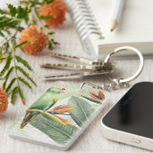 緑葉の鳥のヤシ キーホルダー (正面右)