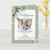 緑葉の&写真追悼式 カード (黄色い花)