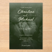 緑葉エレガント春の結婚式 アクリル招待状 (正面)