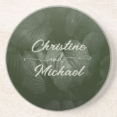 緑葉エレガント春の結婚式 コースター (正面)