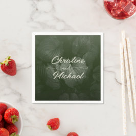 緑葉エレガント春の結婚式 スタンダードカクテルナプキン