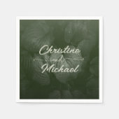 緑葉エレガント春の結婚式 スタンダードカクテルナプキン (正面)