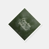 緑葉エレガント春の結婚式 スタンダードカクテルナプキン (角)