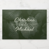 緑葉エレガント春の結婚式 スパークリングワインラベル (シングルラベル)