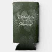 緑葉エレガント春の結婚式 スリム缶クーラー (裏面)
