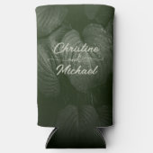 緑葉エレガント春の結婚式 スリム缶クーラー (正面)