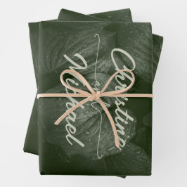 緑葉エレガント春の結婚式 ラッピングペーパーシート