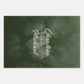 緑葉エレガント春の結婚式 ラッピングペーパーシート (正面)