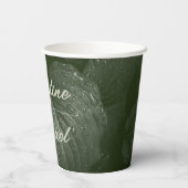 緑葉エレガント春の結婚式 紙コップ (裏面)