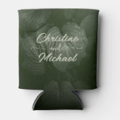 緑葉エレガント春の結婚式 缶クーラー (正面)