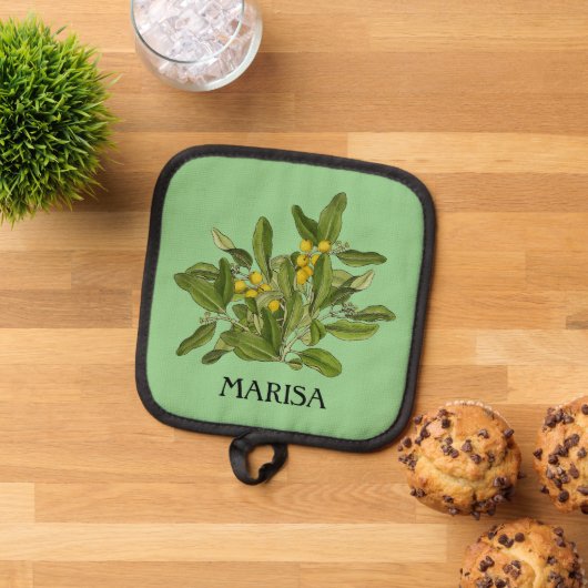 緑葉エレガント 鍋敷き (トップダウン)