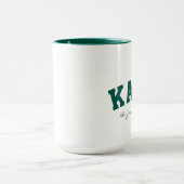 緑葉カンラン大学名前をカスタムするのビーガンのスタイルのマグ マグカップ (中央)