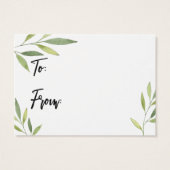 緑葉ノーラップブライダルシャワーギフトカード (裏面)