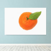 緑葉付きマンダリン キャンバスプリント (インサイチュ (ウッドフロア))