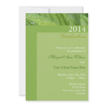 緑葉卒業お祝い招待状。